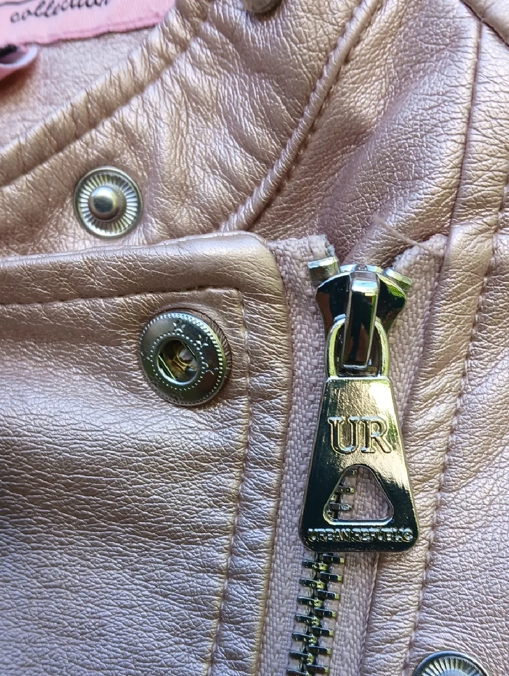 URBAN REPUBLIC Girls Faux Leather Moto Jacket BLUSH. Sz 14